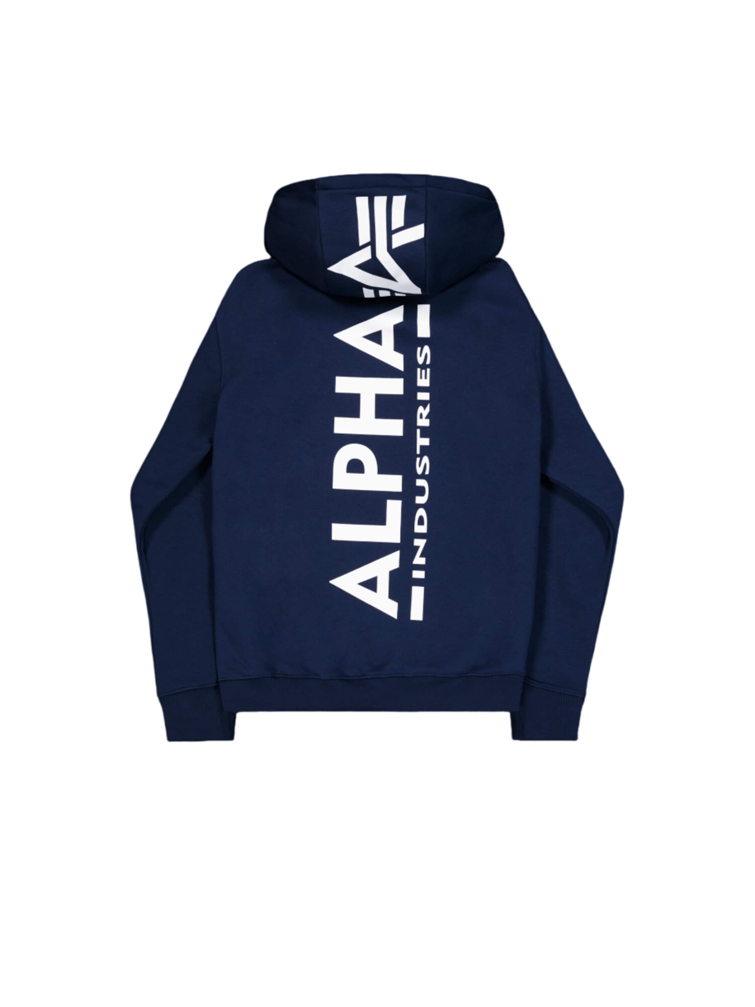 ALPHA INDUSTRIES Sweatshirt 'Backprint' in Blue: front