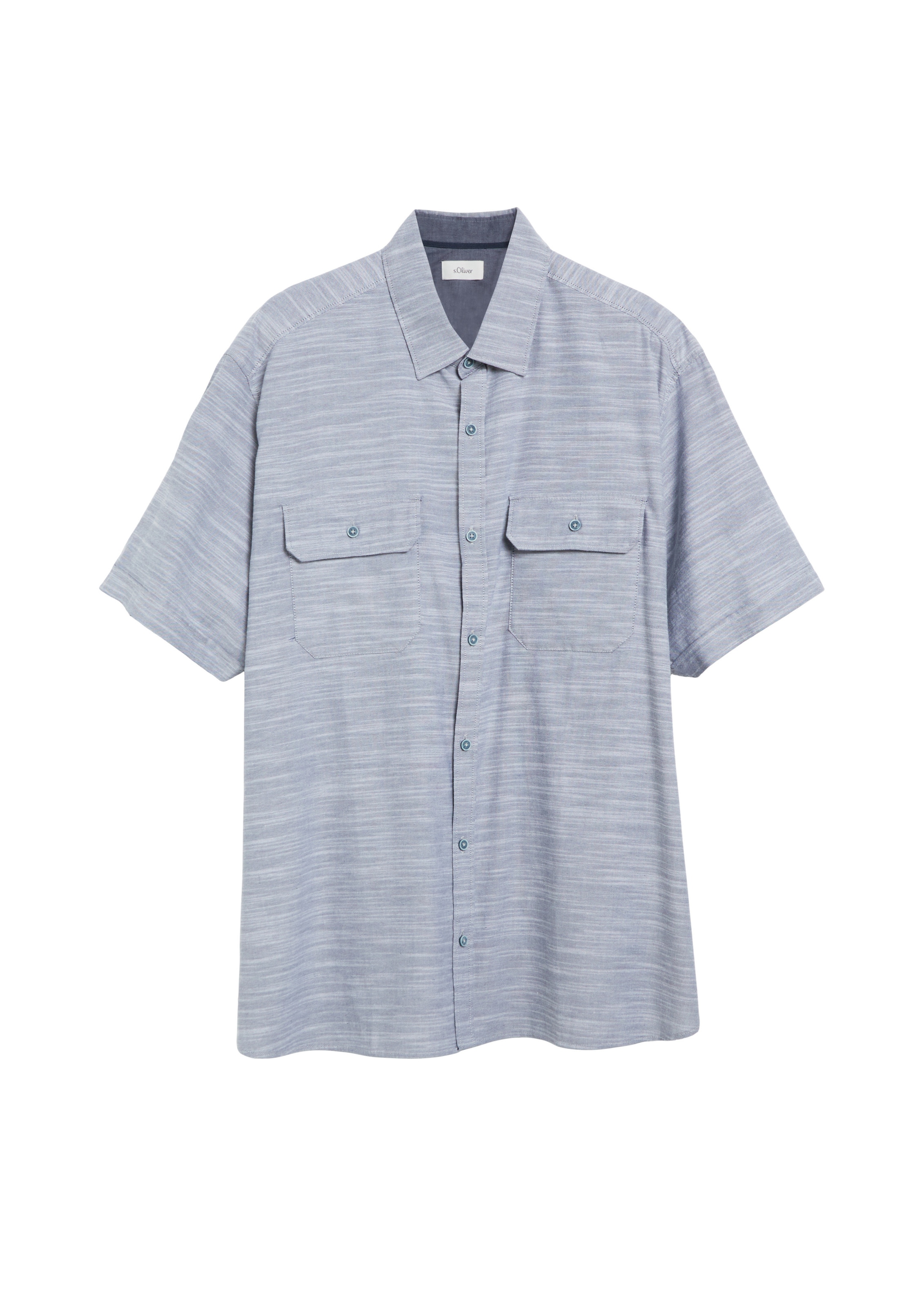 s.Oliver Men Big Sizes Regular fit Button Up Shirt in Blue: front