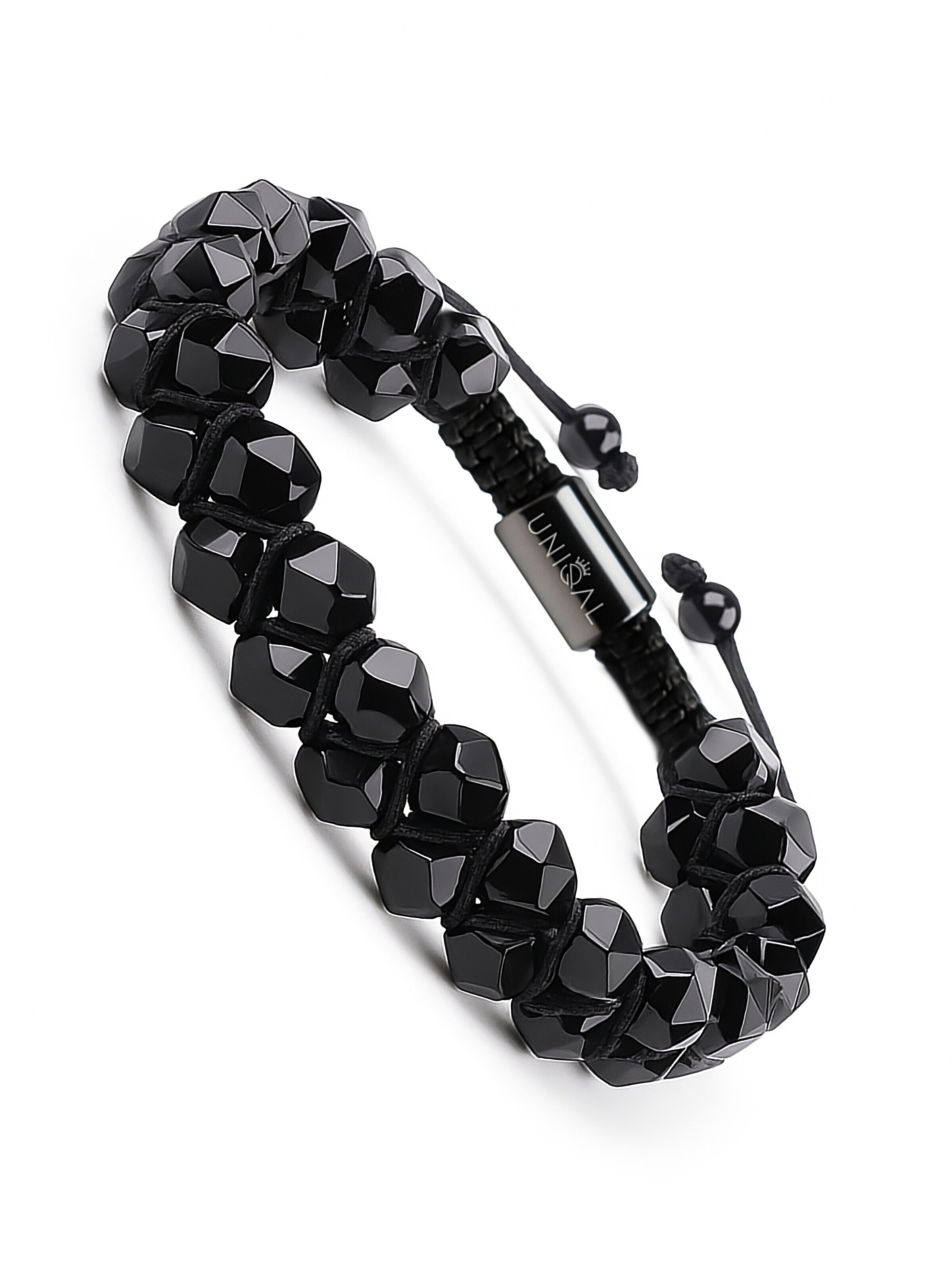 UNIQAL Bracelet 'SCHWARZER TURMALIN ZWEIREIHIG' in Mixed colors: front