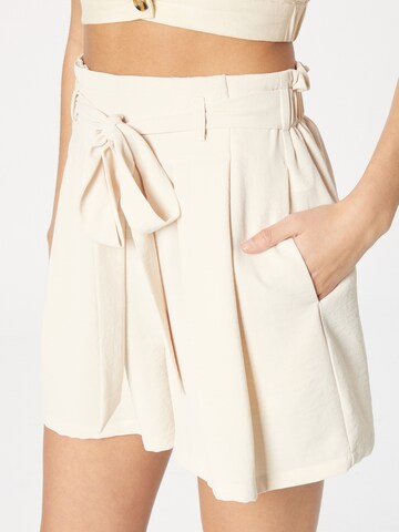 ABOUT YOU Wide leg Bandplooibroek 'Lia' in Beige