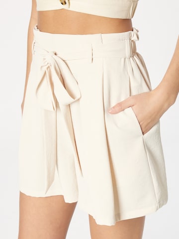 ABOUT YOU Wide leg Pleat-Front Pants 'Lia' in Beige