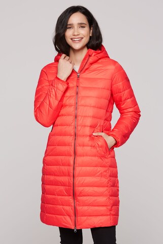 Soccx Between-Seasons Coat in Orange: front
