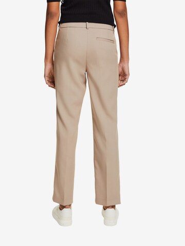 Regular Pantalon à plis ESPRIT en beige