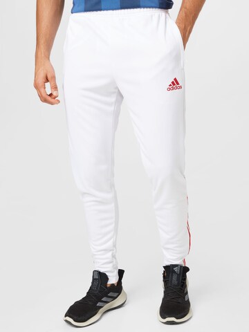 Slimfit Pantaloni sportivi di ADIDAS SPORTSWEAR in bianco: frontale