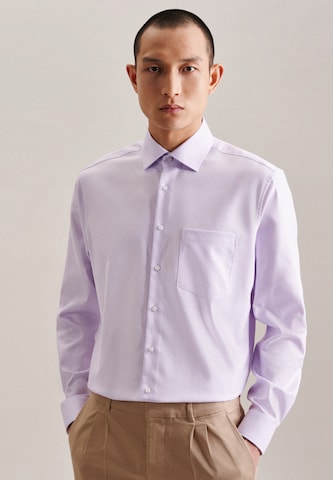 SEIDENSTICKER Regular fit Button Up Shirt in Purple: front