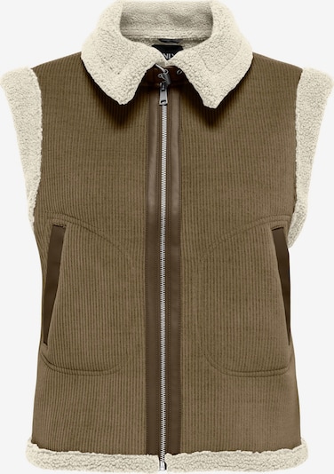 ONLY Weste in dunkelbraun / hellgrau, Produktansicht