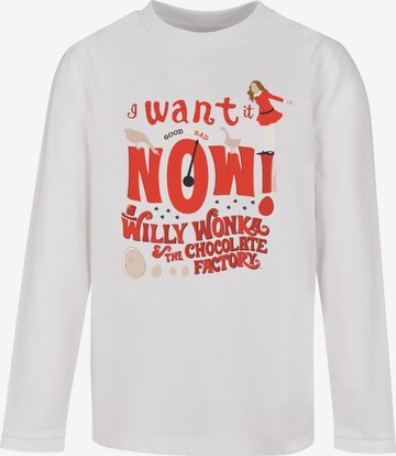 ABSOLUTE CULT Shirt 'Willy Wonka - Verruca Salt I Want It Now' in White: front