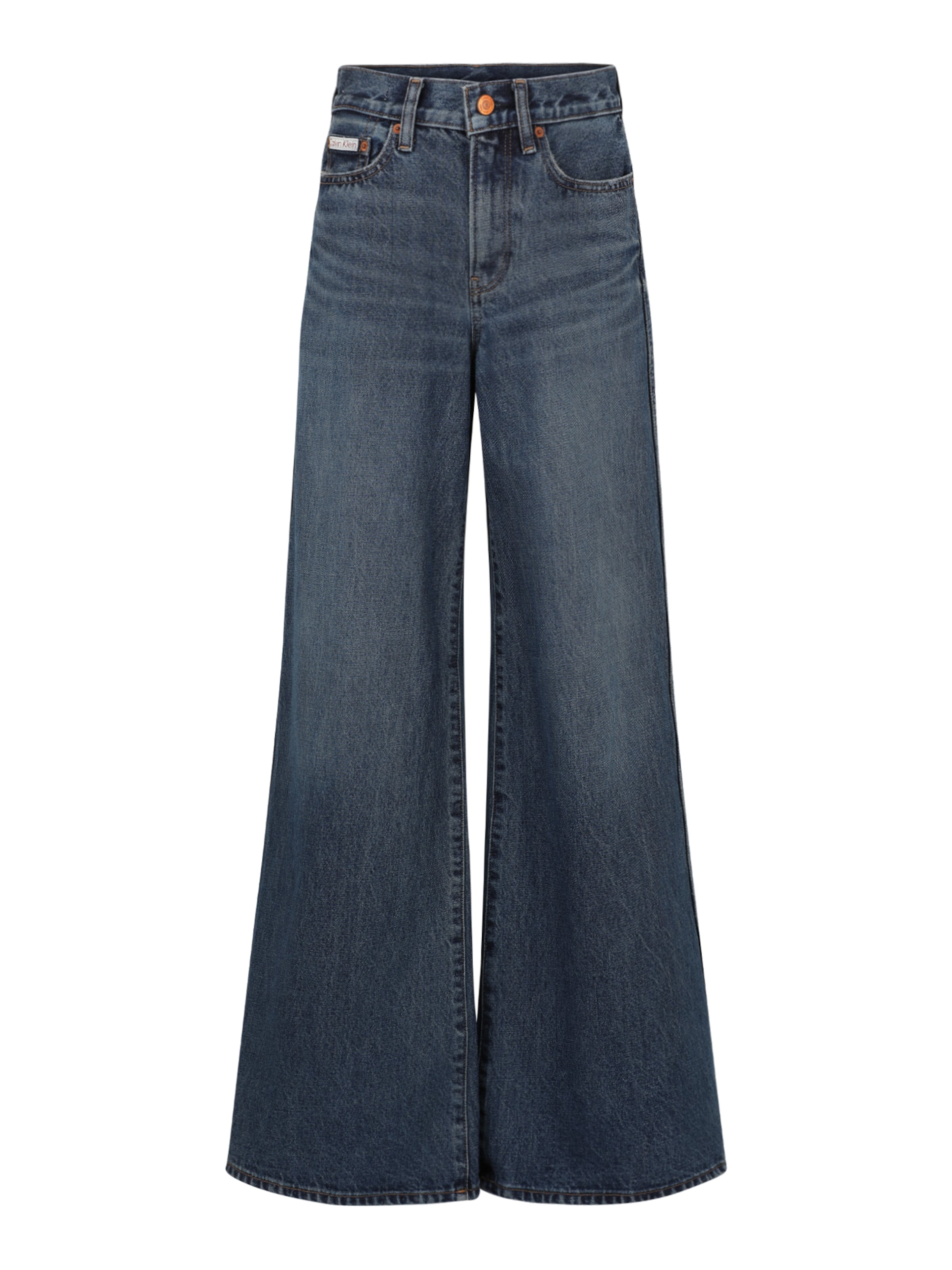 Wide leg Jeans de la Calvin Klein Jeans pe albastru: față