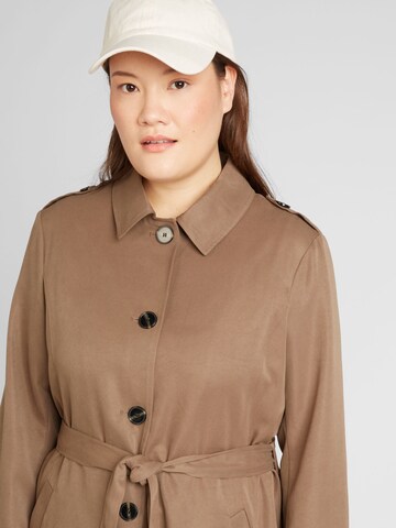 ONLY Carmakoma Between-Seasons Coat 'LINE' in Brown