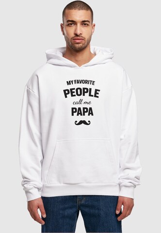 Merchcode Sweatshirt 'Fathers Day - My Favorite People Call Me Papa' in Weiß: predná strana