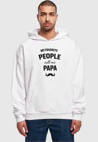 Merchcode Sweatshirt 'Fathers Day - My Favorite People Call Me Papa' in Weiß: Vorderseite