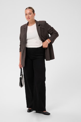 KAFFE CURVE Wide Leg Hose ' KCBrookie' in Schwarz