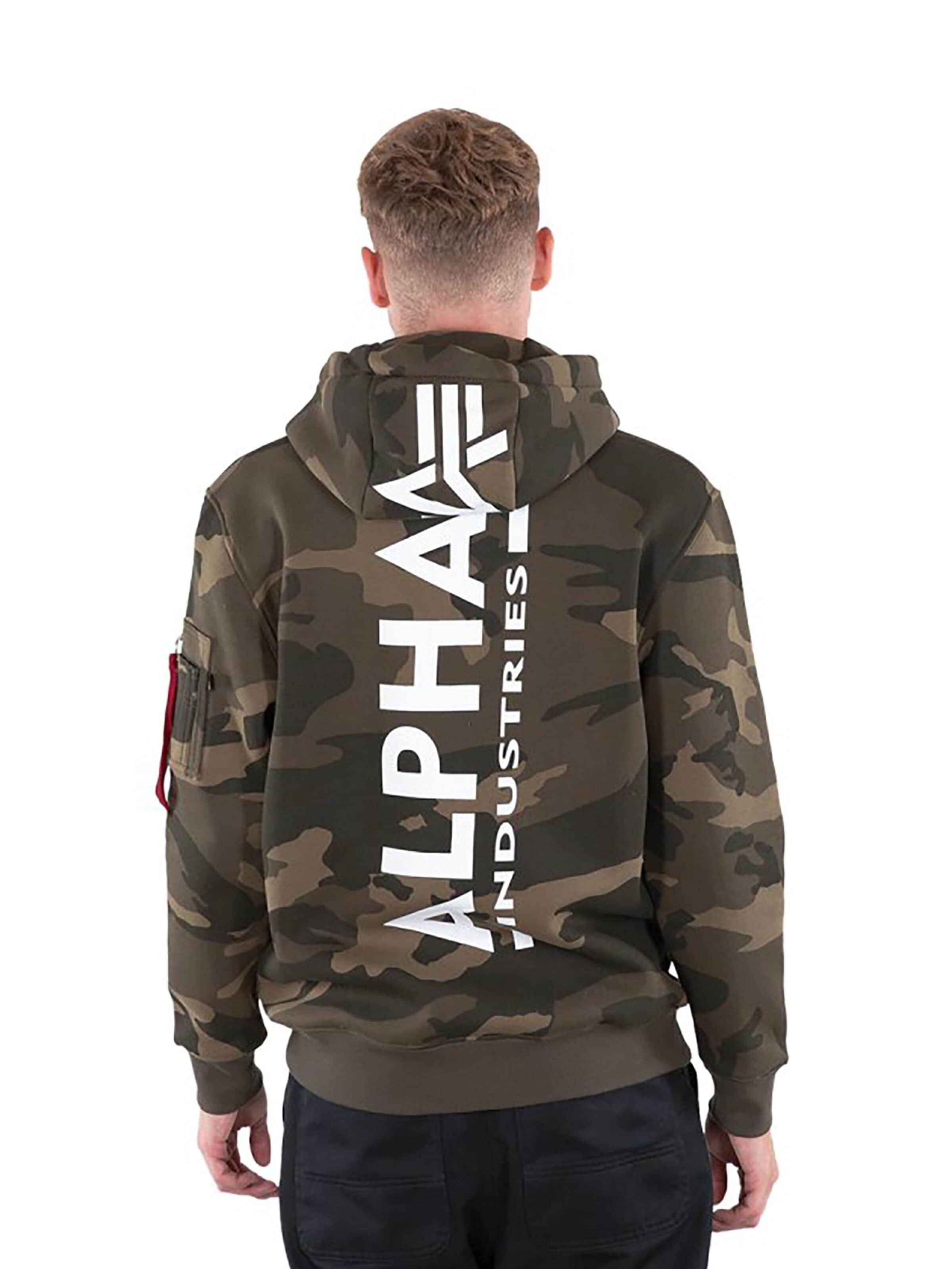 ALPHA INDUSTRIES Sweatshirt 'Back Print Camo'‌‌‌‌‌‌ in Mischfarben