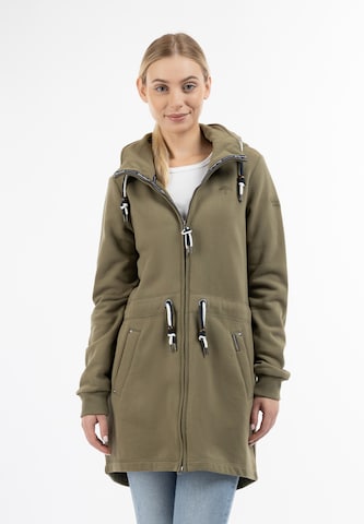 Schmuddelwedda Zip-Up Hoodie 'Yasanna' in Green: front