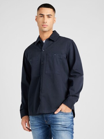 Coupe regular Chemise 'Locky' BOSS en bleu : devant