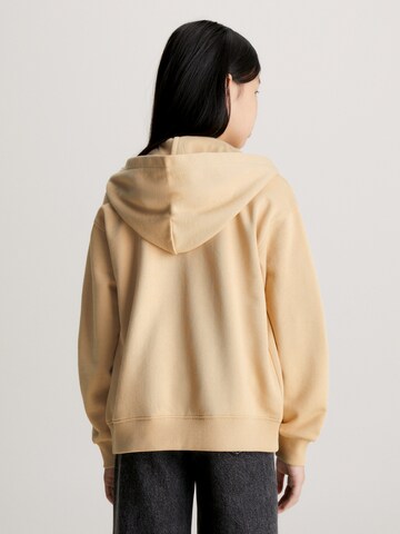 Calvin Klein Jeans Zip-Up Hoodie in Beige