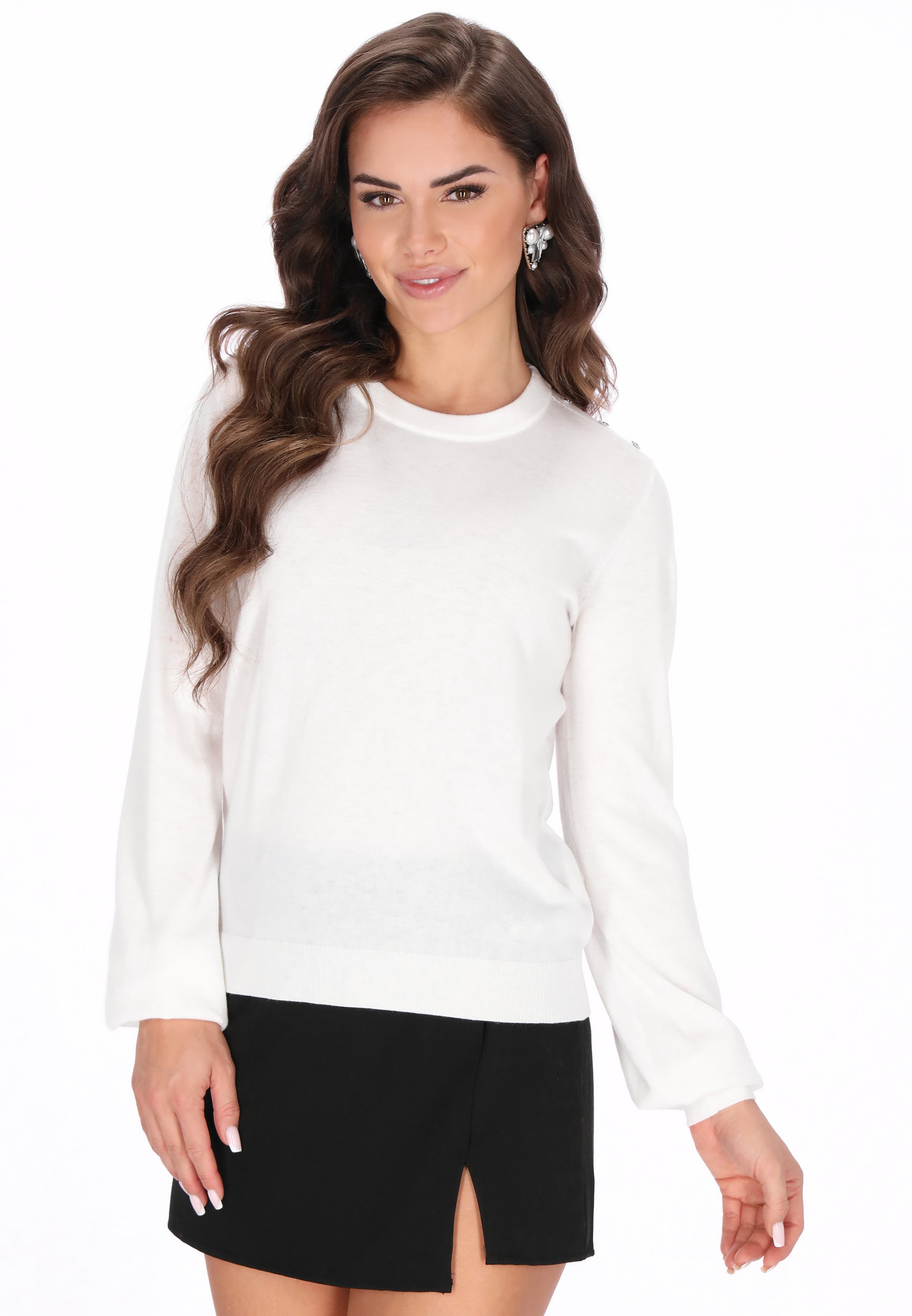 faina Sweater in White: front