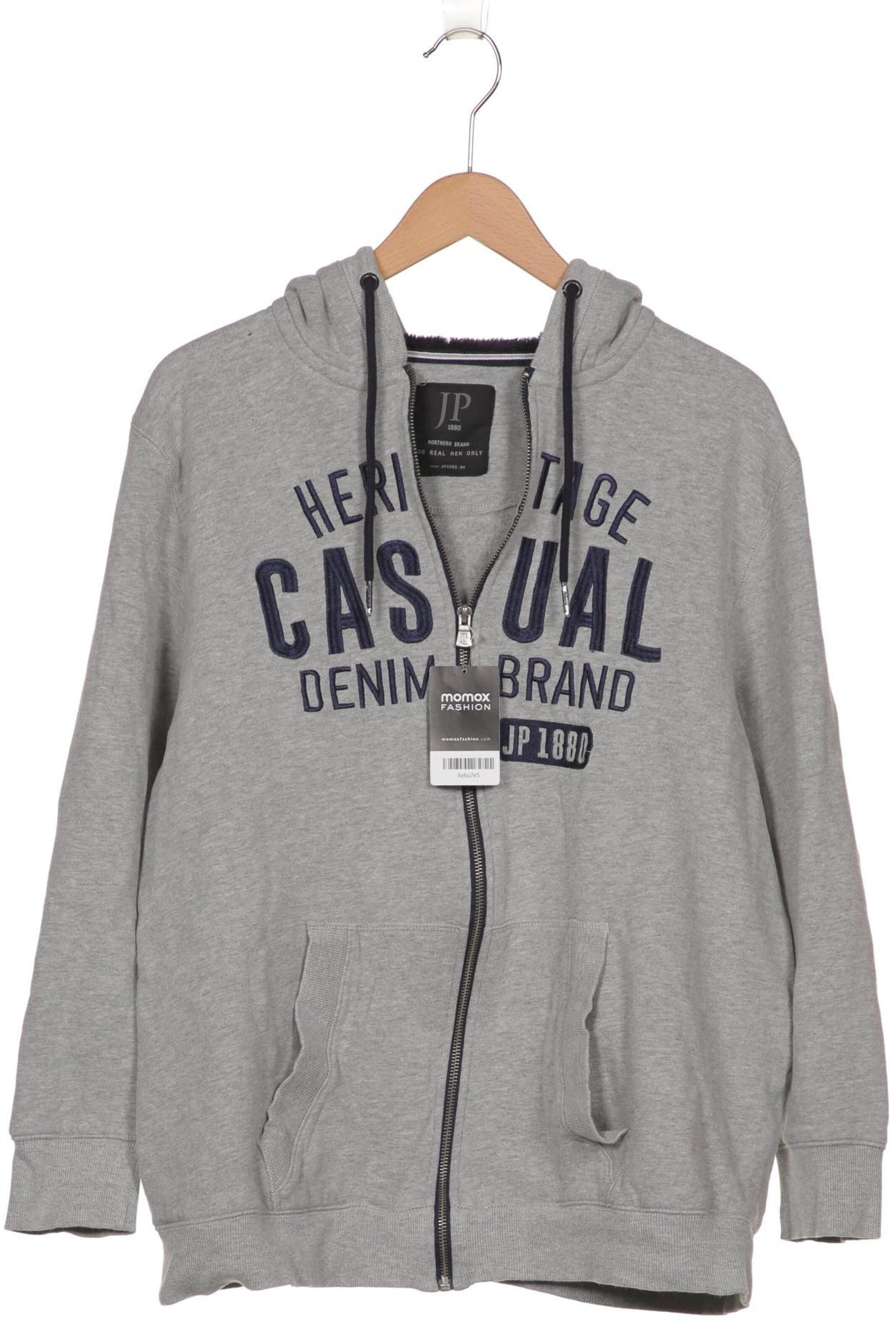 JP1880 Sweatshirt & Zip-Up Hoodie in XXXL in Grey: front