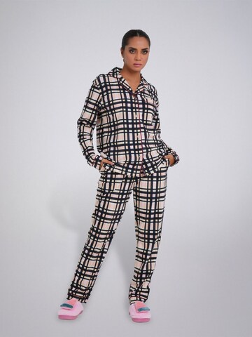 LEAFLETIC Pajama 'Leafletic Women’s Night Wear Long set' in Beige