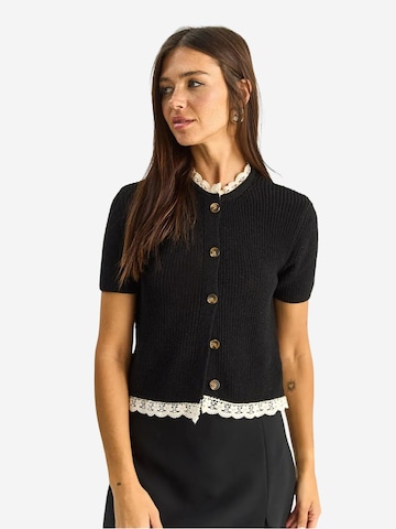 Cardigan Bianco Lucci en noir