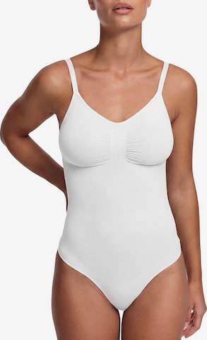 cfab by creamy fabrics Shapingbody 'Bodysuit Sculpting Shapewear mit Slip' in Wit: voorkant