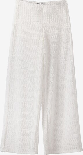 Bershka Pantalon en blanc cassé, Vue avec produit