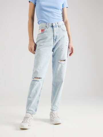 Tommy Jeans Regular Jeans 'MOM JeansS' in Blauw: voorkant