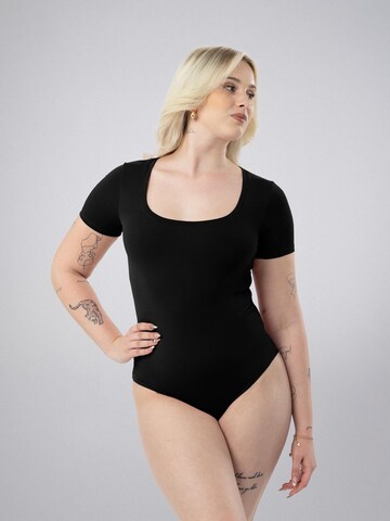 LEAFLETIC - Body 'Leafletic Women’s Short Sleeve U-Neck Bodysuit' en negro