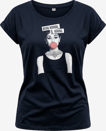 MAKAYA Shirt 'Normal is Boring' in Blau: Vorderseite