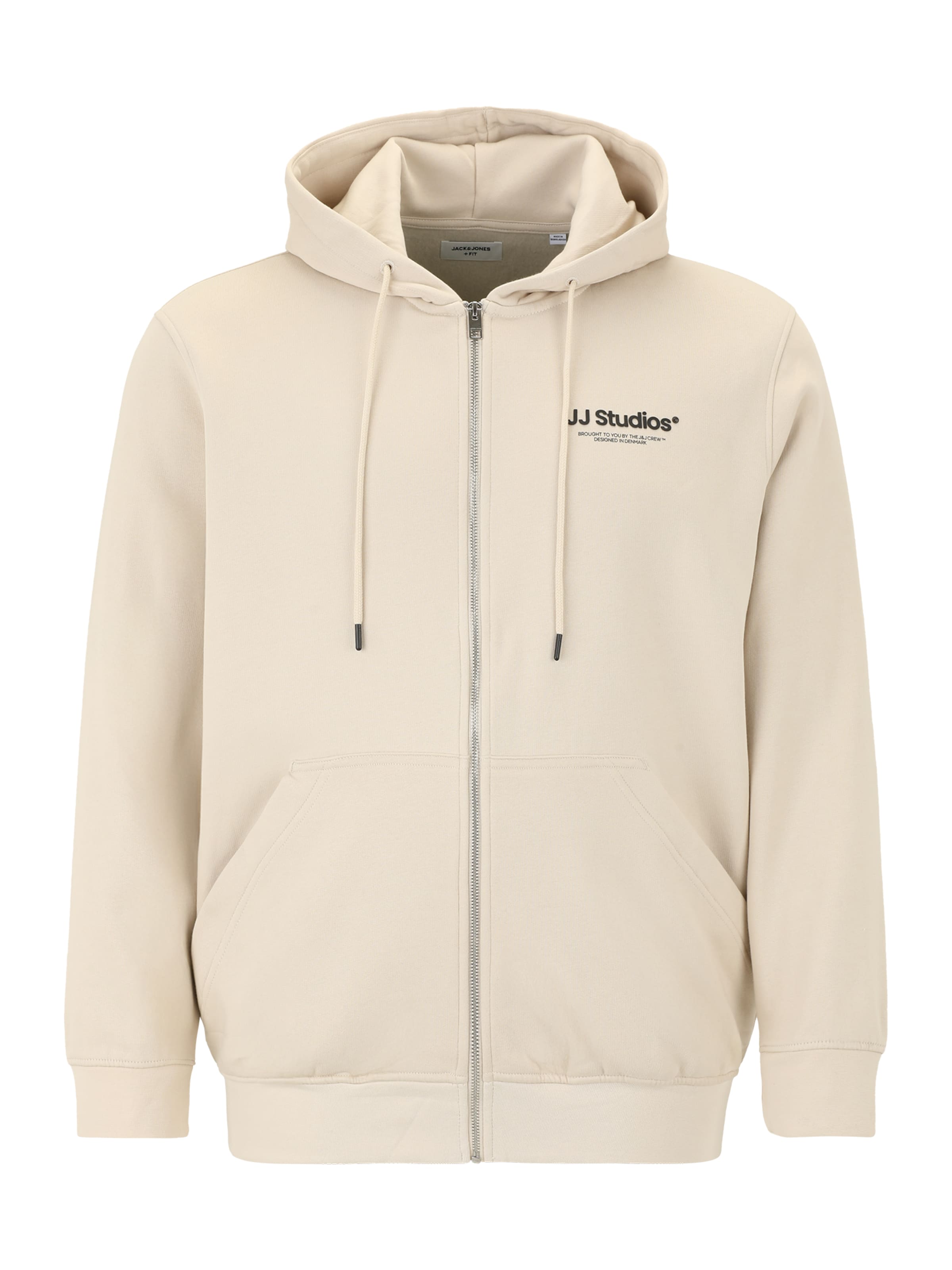 Jack & Jones Plus - Sudadera con cremallera 'JJESOHO' en gris: frente