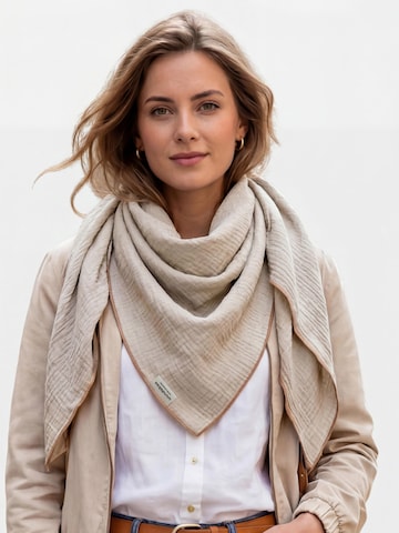 wundabaa Scarf 'Musselin' in Beige: front