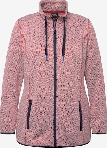 Ulla Popken Zip-Up Hoodie in Pink: front