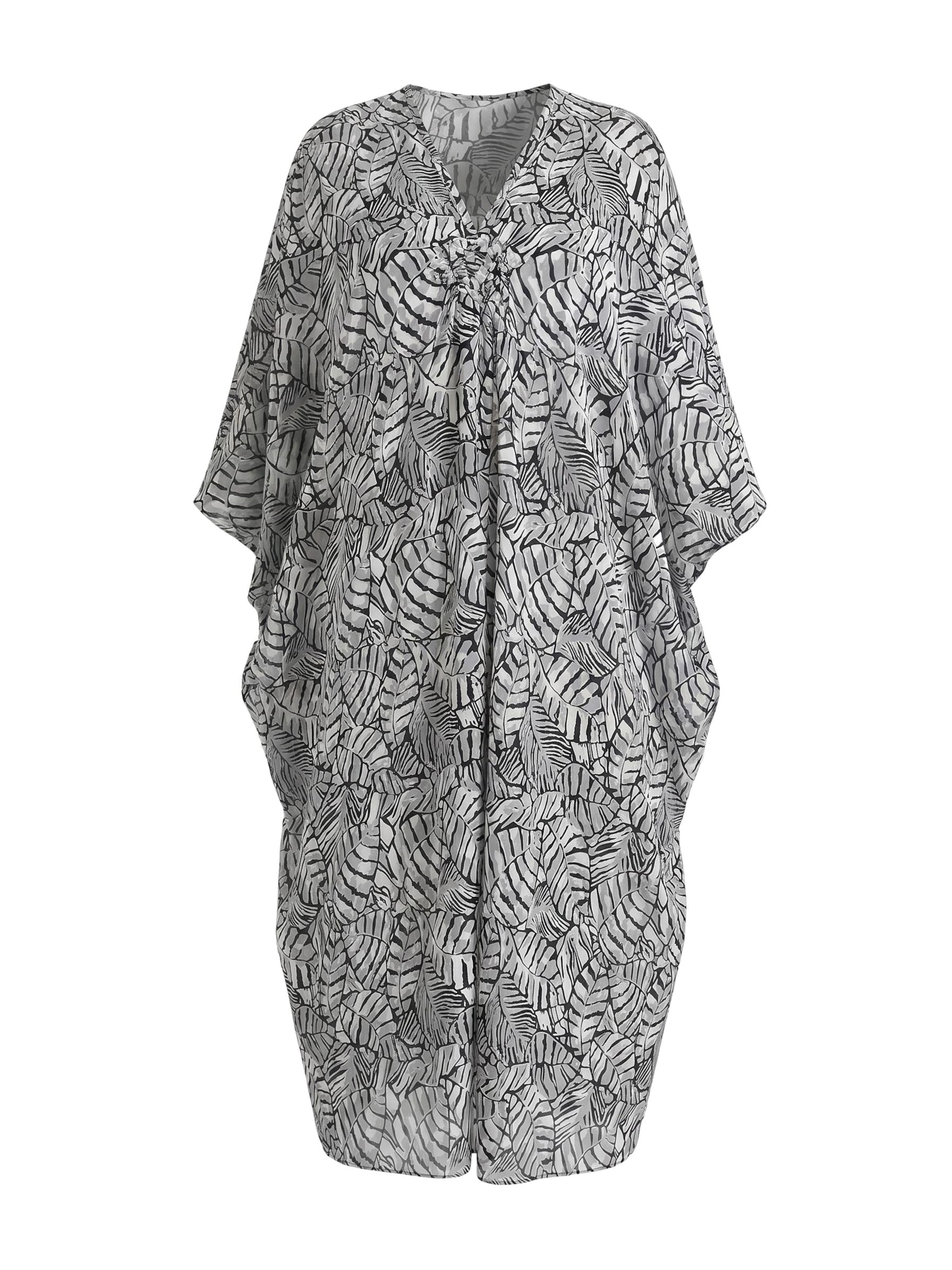 Lovolotti Summer Dress 'Boho Leaf Print Beach Dress' in Black: front