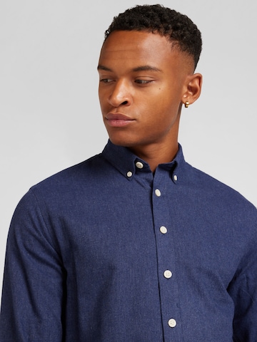 Coupe regular Chemise Lindbergh en bleu