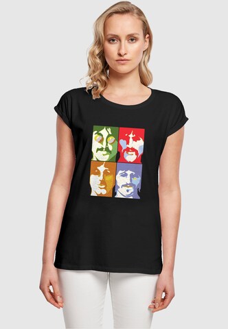 Merchcode Shirt 'Beatles- Color Heads' in Schwarz: predná strana