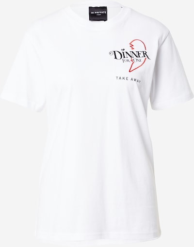 IN PRIVATE Studio T-Shirt 'DINNER FOR ONE' in rot / schwarz / weiß, Produktansicht