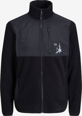 JACK & JONES Fleece Jacket 'Filo' in Black: front