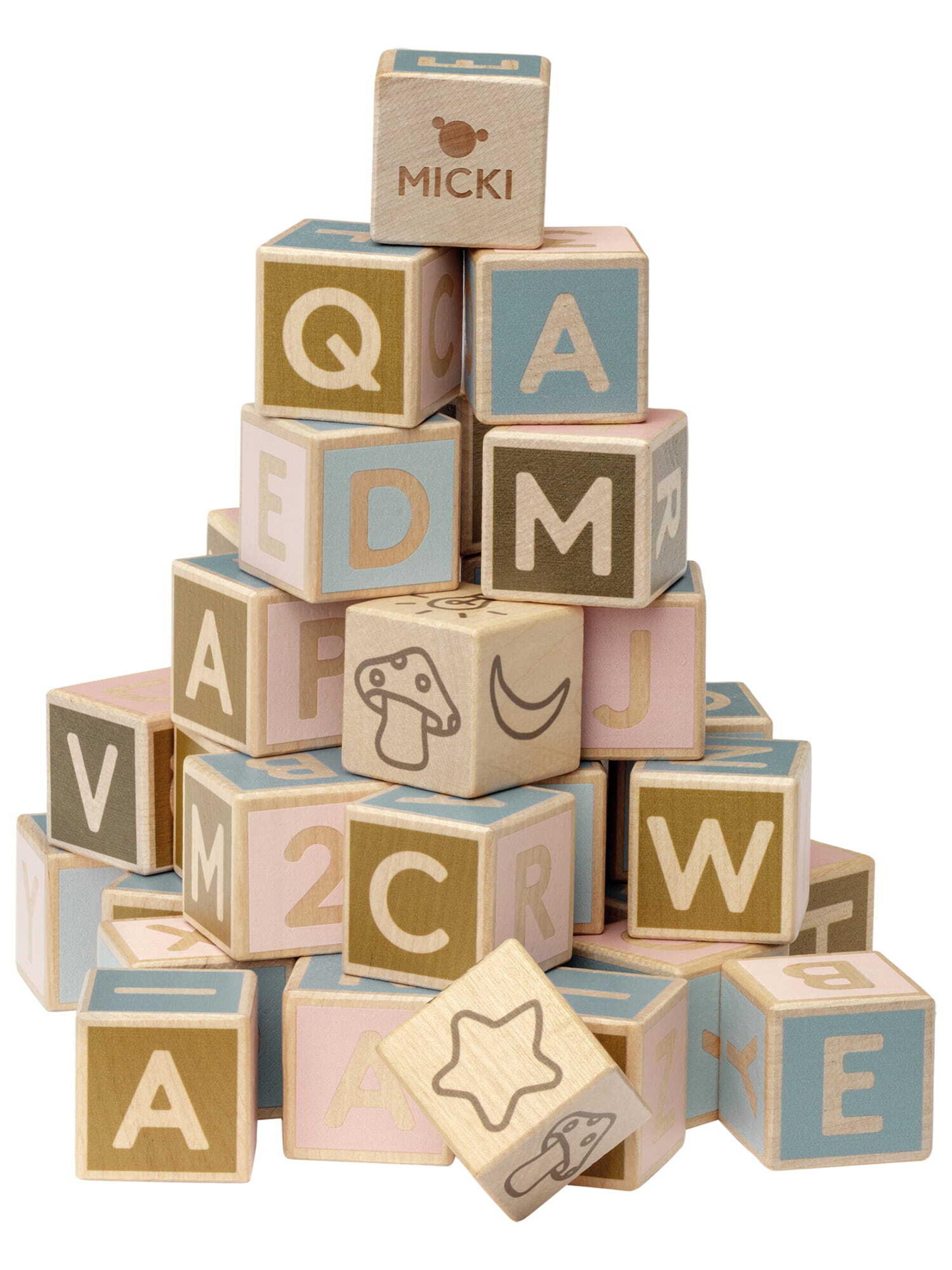 Micki Holzbausteine in Mischfarben: Vorderseite