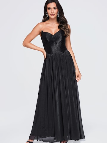 Ombre Abendkleid in Schwarz: Vorderseite