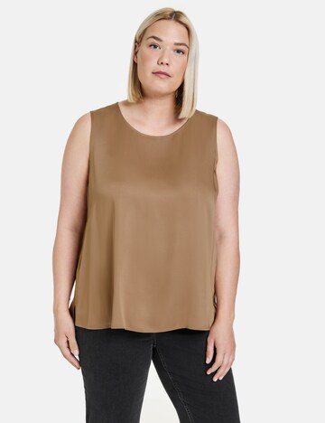 SAMOON Blouse in Brown: front