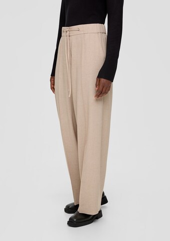 Wide Leg Pantalon à pince s.Oliver BLACK LABEL en beige