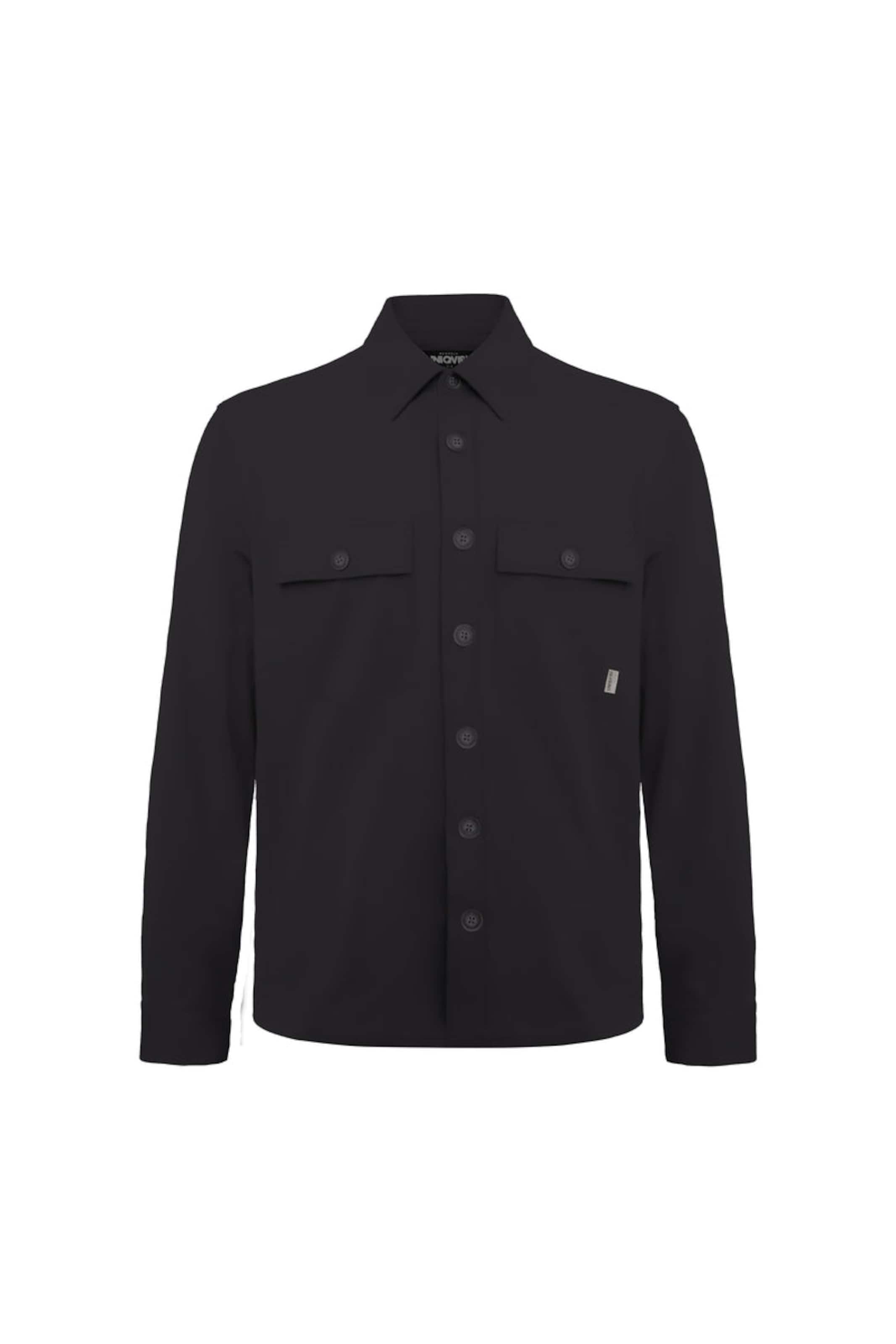 UNIQVIBE Regular fit Overhemd in Zwart: voorkant