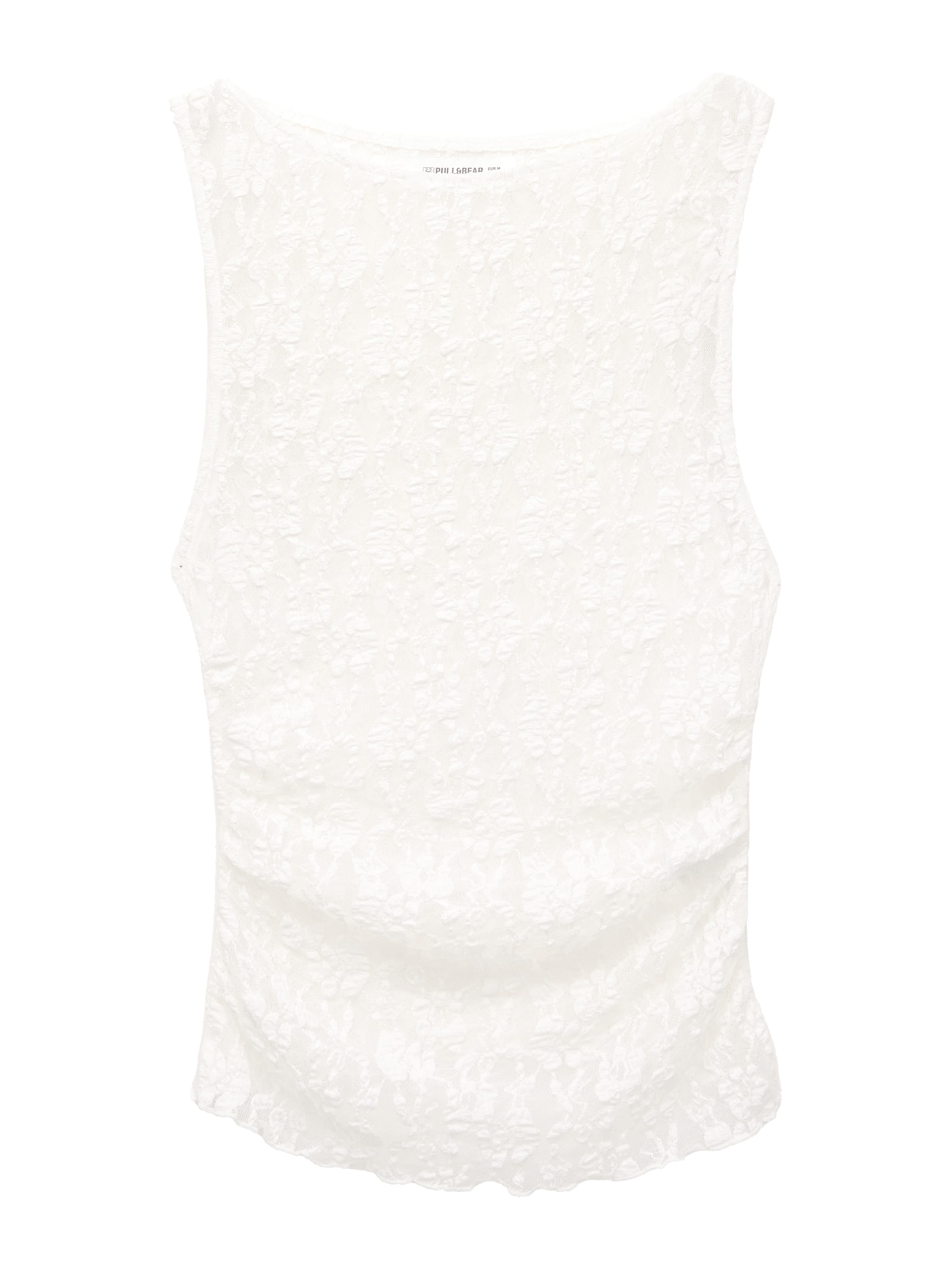 Top de la Pull&Bear pe bej: față