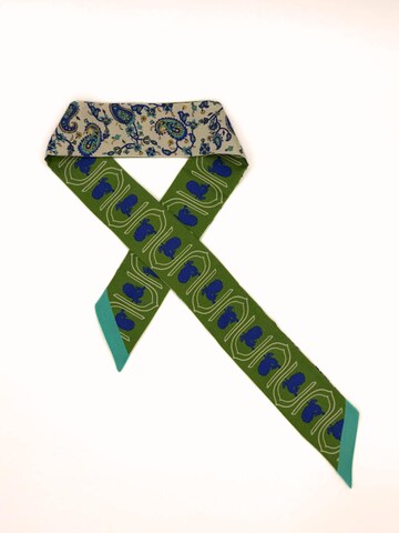 Sciarpa 'Boteh Motif Silk Twilly – Blue & Green Harmony' di AFROZAN in colori misti