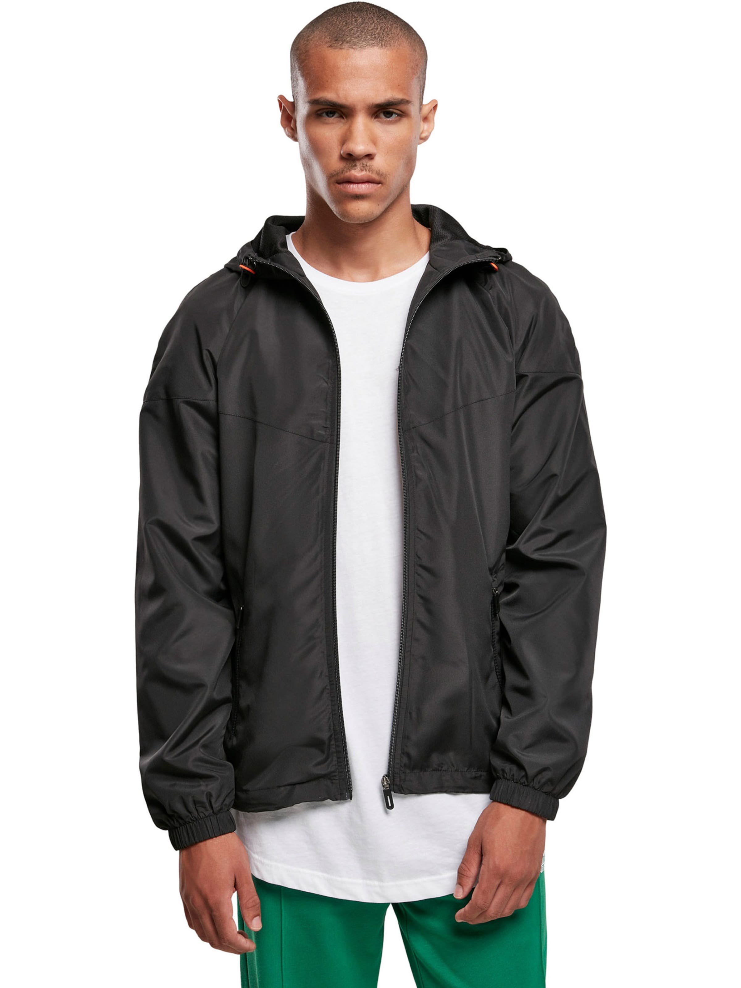 Urban Classics Between-season jacket in Black: front