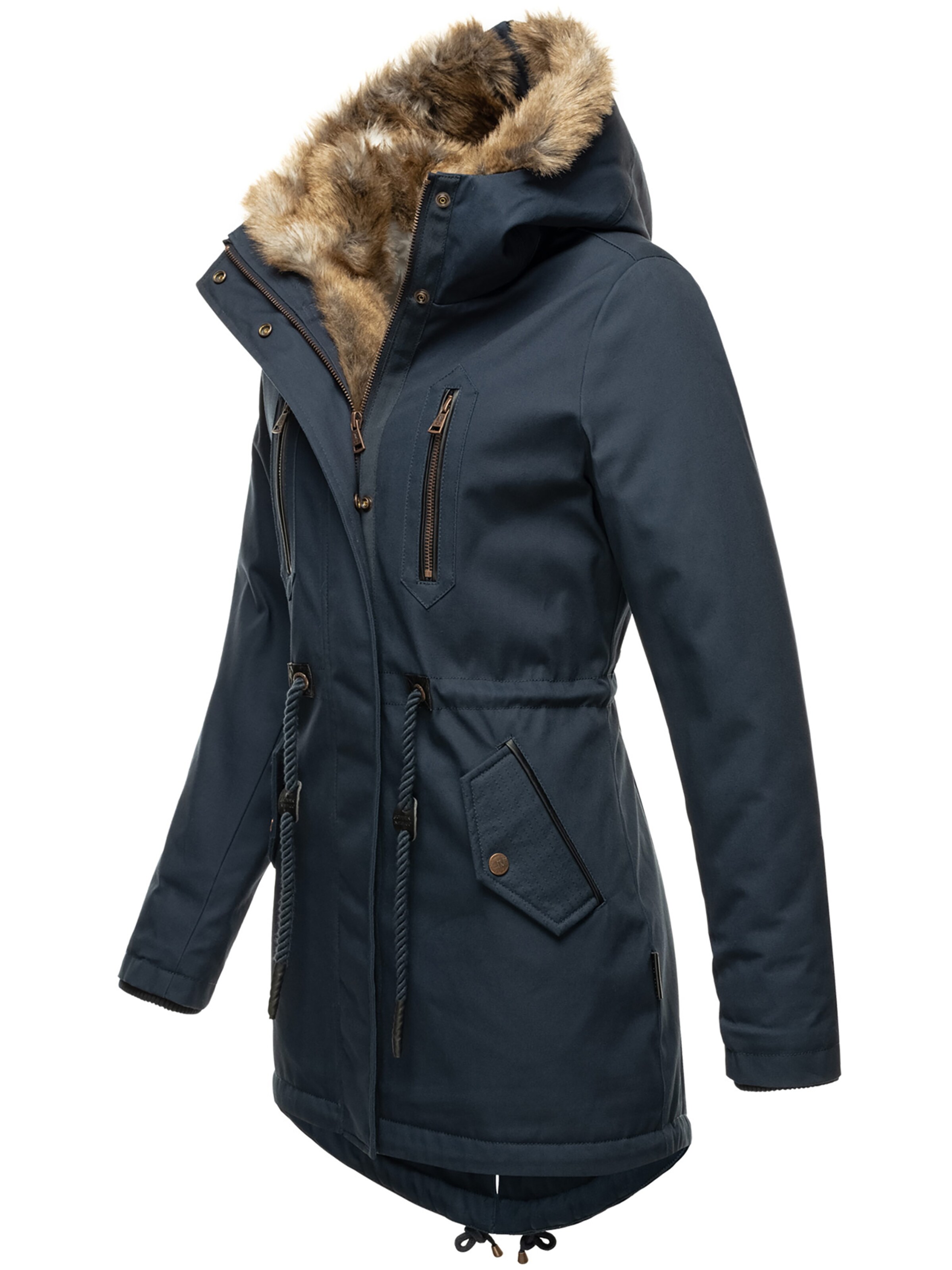 NAVAHOO Winterjas 'Diamond' in Blauw