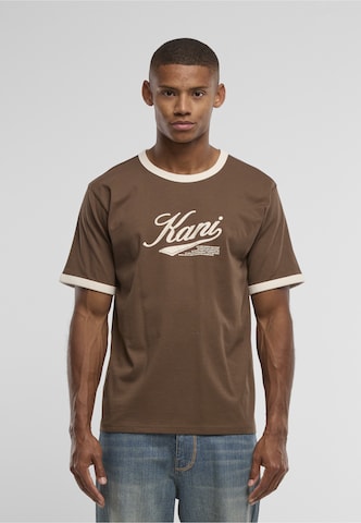 Karl Kani T-Shirt 'Cursive Varsity' in Braun: Vorderseite