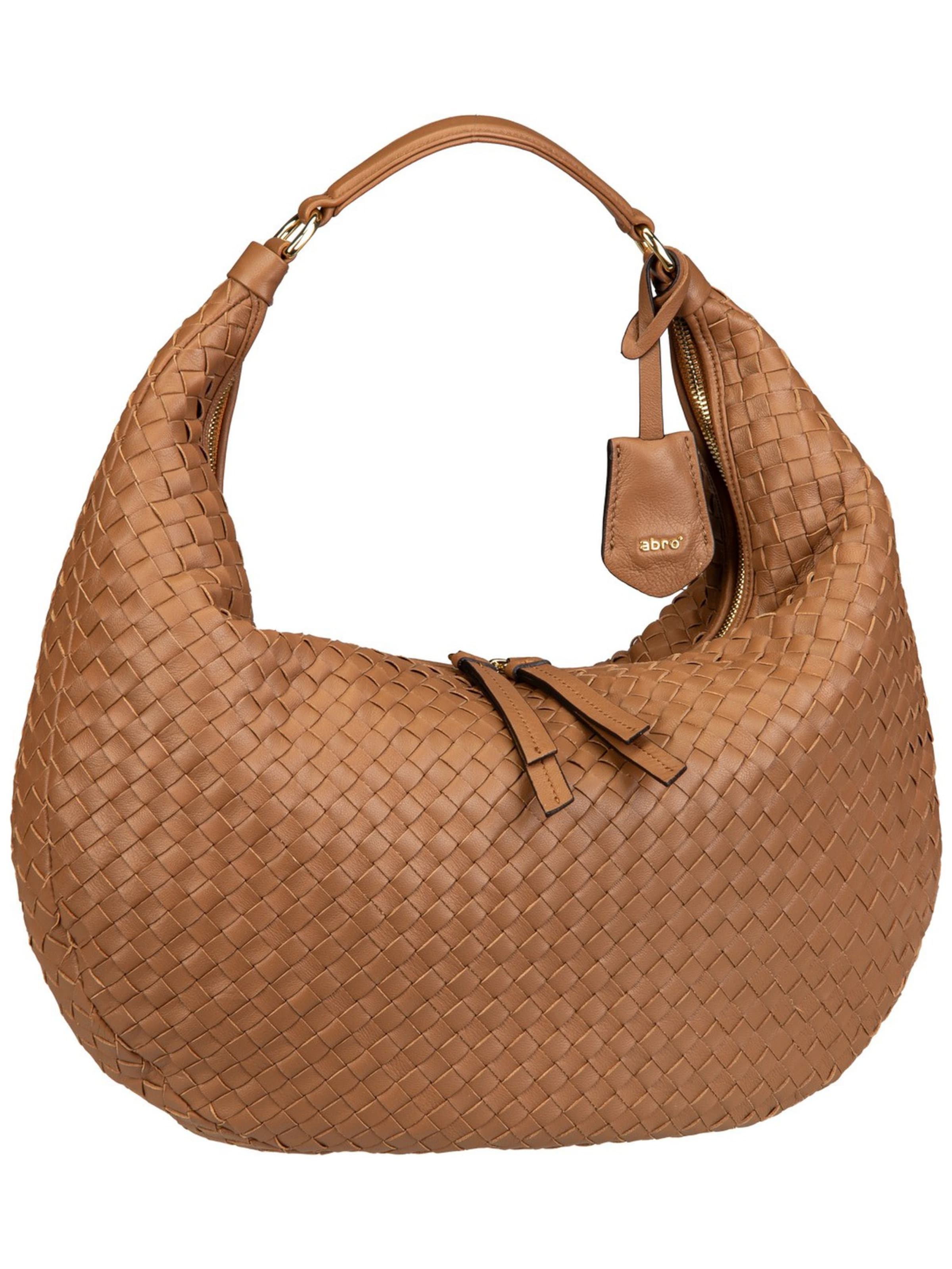 ABRO Handbag ' Nana Piuma Weaving ' in Brown: front