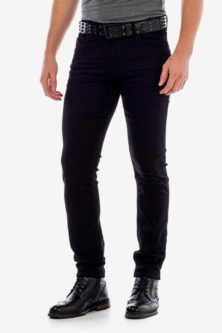 CIPO & BAXX Regular Jeans 'CD319A' in Zwart: voorkant