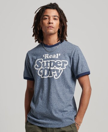 T-Shirt Superdry en bleu : devant